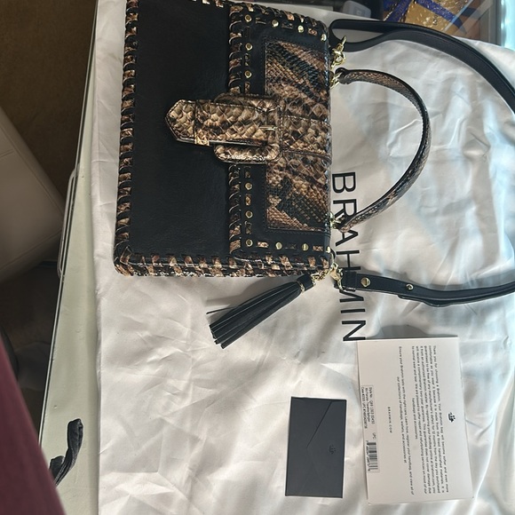 Brahmin mini Francine travertine ballington shoulder bag. - Picture 8 of 9